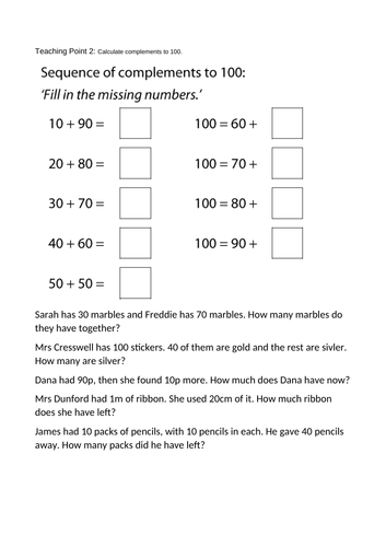 Year 3 NCETM 1.17 Composition and Calculation 100 | Teaching Resources