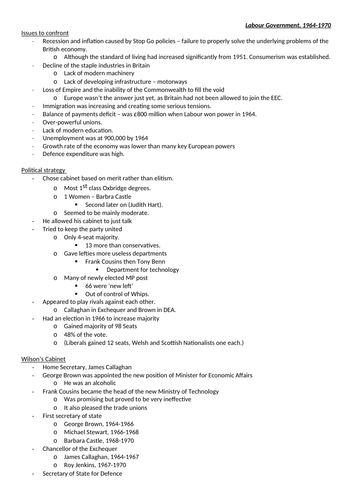 FULL A LEVEL HISTORY MODERN BRITAIN NOTES | Teaching Resources