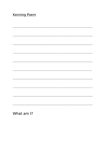 Kenning poem ppt | Teaching Resources