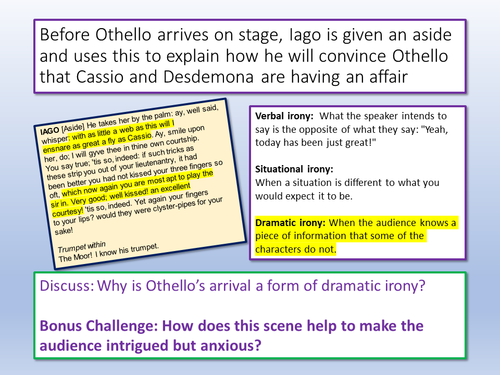 dramatic irony in othello essay