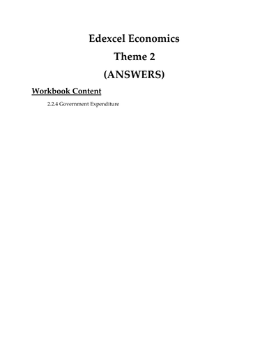 Edexcel Economics A Theme 2 Bundle | Teaching Resources