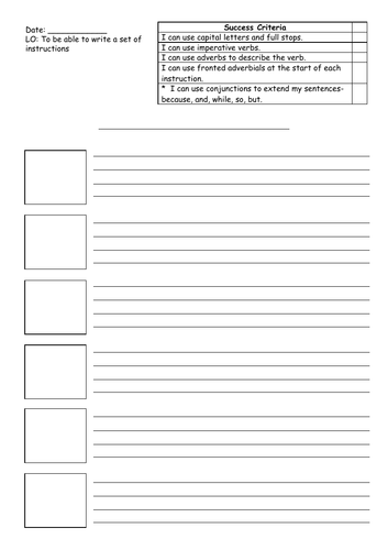 Year 3 - Instructions - Writing template | Teaching Resources