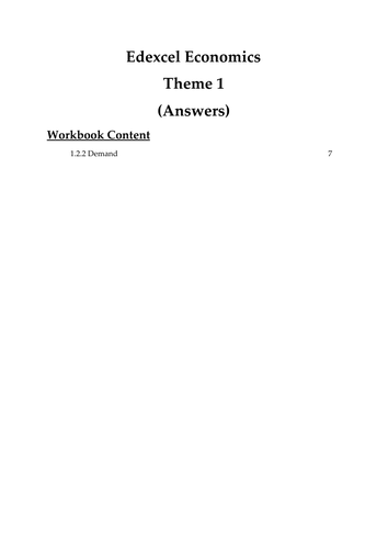 Edexcel Economics Theme 1: 1.2.2 Demand