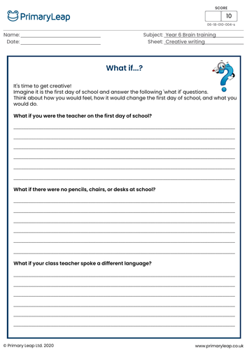 creative writing worksheets primary 2