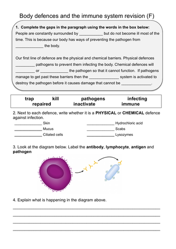 Edexcel Biology revision worksheets (T5 - Health and disease