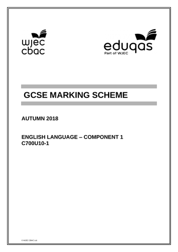 Eduqas English Language Complete Paper 1 - November 2018 | Teaching ...