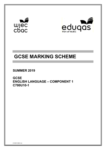 Eduqas English Language Complete Paper 1 - June 2019 | Teaching Resources