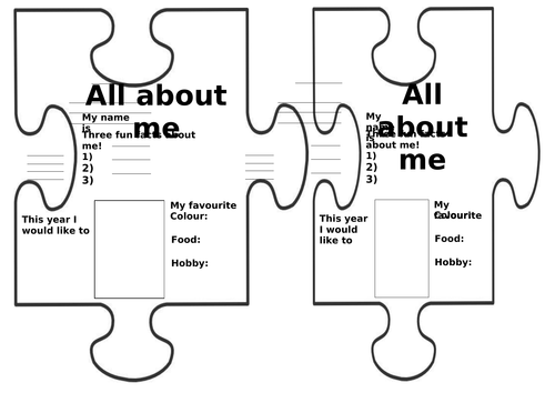 Pieces of me—all about me puzzle