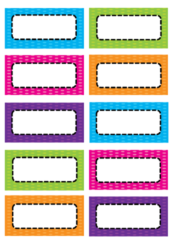 Multicoloured polka dot name labels for classroom | Teaching Resources
