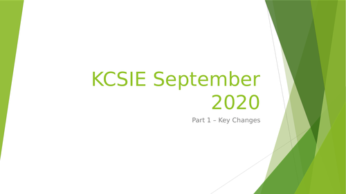 KCSIE 2020 - staff training including Powerpoint, Quiz and handout