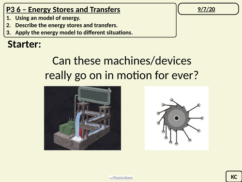 KS3 Physics AQA P3 6 Energy Stores and Transfers | Teaching Resources