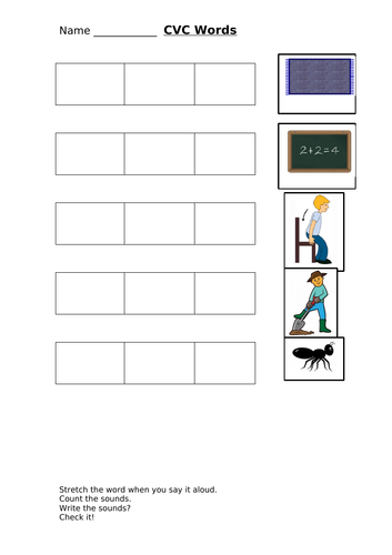 cvc worksheets teaching resources