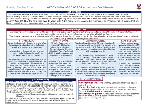 WJEC Applied Diploma in Criminology Unit 3 Knowledge Organisers ...
