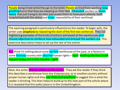 English Language Paper 2 Section A | Teaching Resources