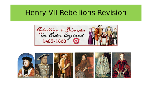 OCR Tudor Rebellions | Henry VII REVISION | Teaching Resources