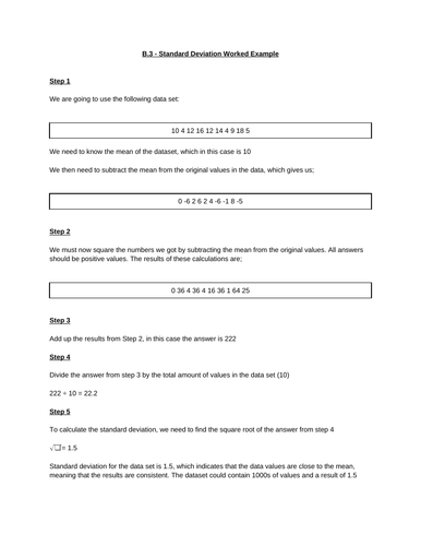 BTEC Level 3 Business Unit 22: Market Research C1 Statistical Analysis and Interpretation