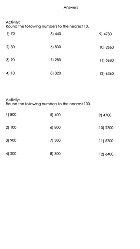 Year 6 Place Value - Rounding to the nearest 10 and 100