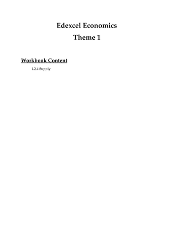 Edexcel Economics A Theme 1 Bundle | Teaching Resources