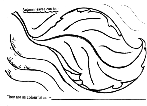 Autumn Leaf Writing + Colouring Support