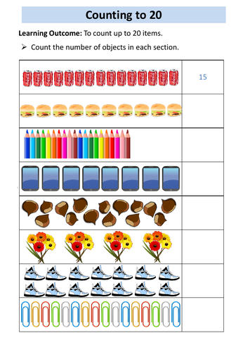 OCR Entry Level 1 Maths - Numbers to 20 | Teaching Resources