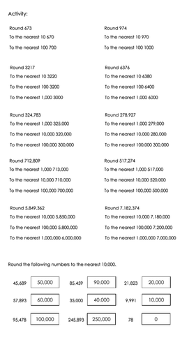 Year 6 Place Value - Rounding