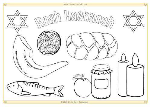 Rosh Hashanah Colouring Activity Teaching Resources 9931