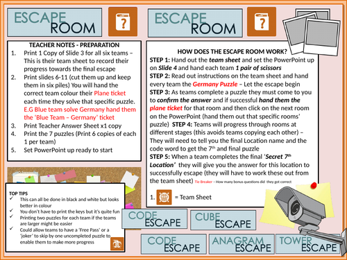 Careers in Film - Escape Room | Teaching Resources