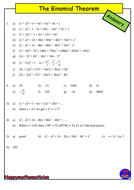 The Binomial Theorem - With Answers | Teaching Resources
