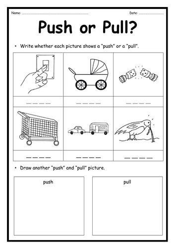 Push or Pull - Forces Worksheet