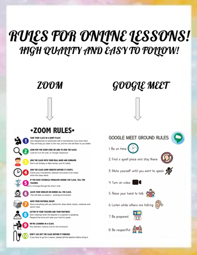 RULES FOR ONLINE CLASSES! (Zoom and Google Meet)