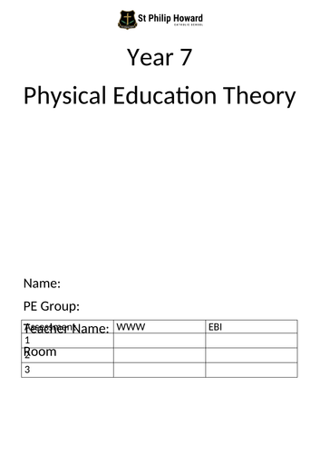 ks3 pe homework booklet