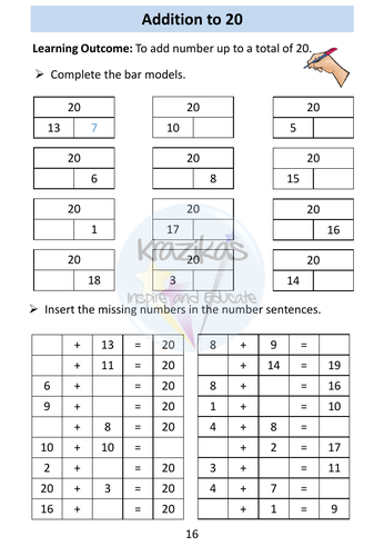 Functional Skills Maths - Entry Level 1 - Addition to 20 | Teaching ...