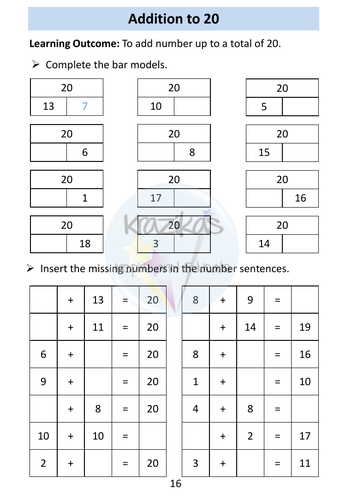 Functional Skills Maths - Entry Level 1 - Addition To 20 