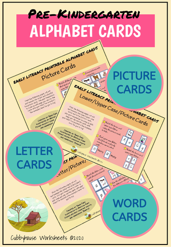 Pre Kindergarten Alphabet Cards Teaching Resources