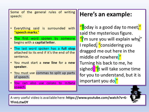 how to properly write speech in a story