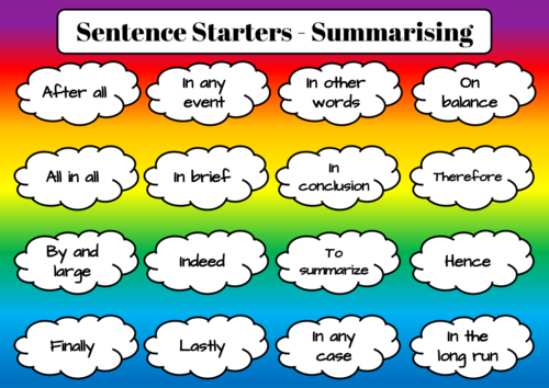 Sentence Starters Teaching Resources