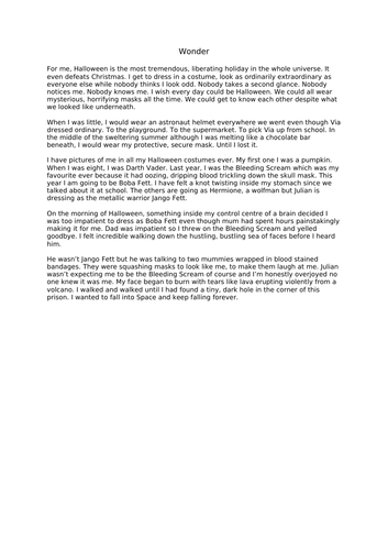 Wonder Model Text | Teaching Resources
