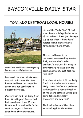 Newspaper report ks2 example image