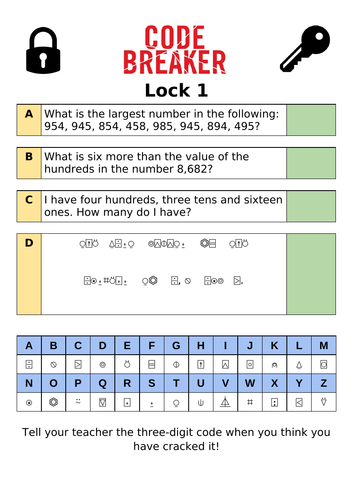 Code Breaker Challenge - Place Value | Teaching Resources