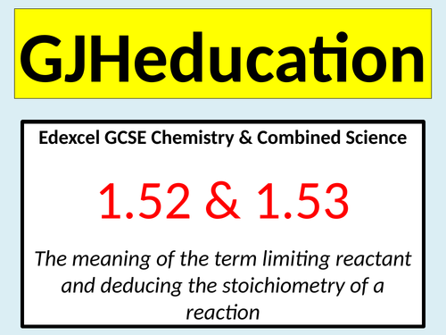 Limiting reactants & stoichiometry (Edexcel GCSE Chemistry & Combined ...