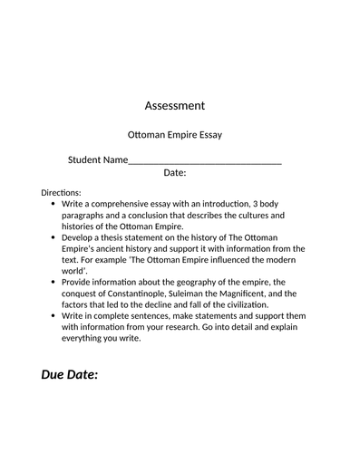 The Ottoman Empire whole unit (PowerPoints, Worksheets and Assessment