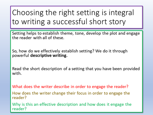 good settings for creative writing