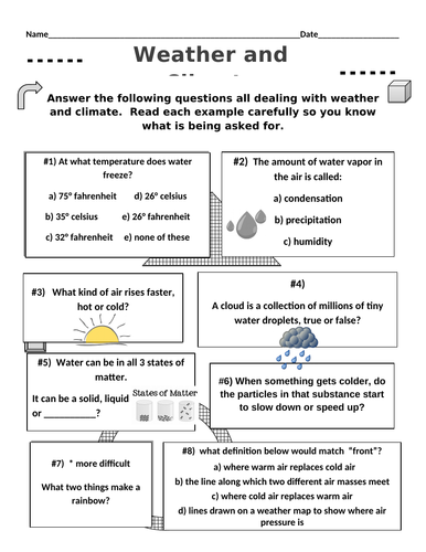 Weather and Climate Worksheets (Set of 4) | Teaching Resources