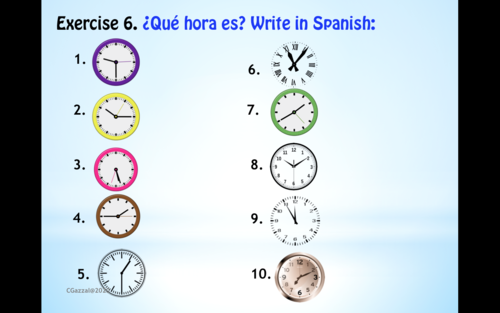 Spanish Telling The Time ¿qué Hora Es Teaching Resources