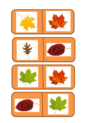 Autumn themed leaf dominoes | Teaching Resources