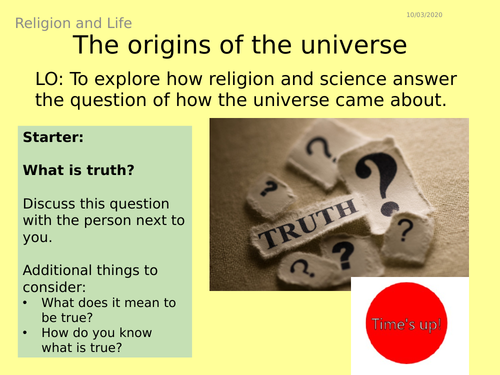AQA GCSE RE RS - 1 Origins of the Universe - Theme B: Religion and Life