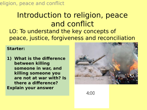 AQA GCSE RE RS - 1 Peace and Conflict - Theme D: Religion, Peace and Conflict