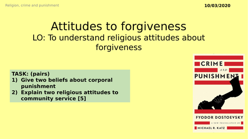 AQA GCSE RE RS - 6 Attitudes to forgiveness - Theme E: Religion, Crime and Punishment