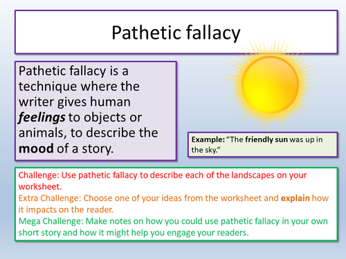 Creative Writing Pathetic Fallacy | Teaching Resources