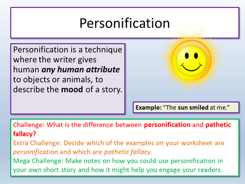 Creative Writing Pathetic Fallacy | Teaching Resources